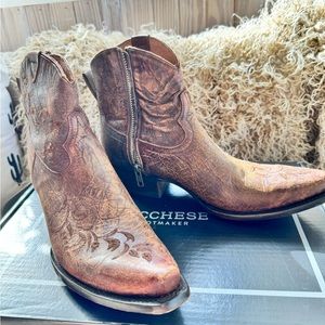 Lucchese Choc Etched Vamp Boot